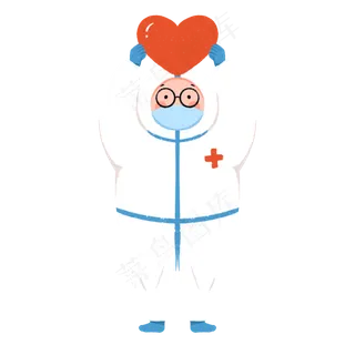 新型冠状病毒为武汉加油的医护人,免抠元素