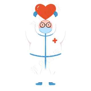 新型冠状病毒为武汉加油的医护人,免抠元素