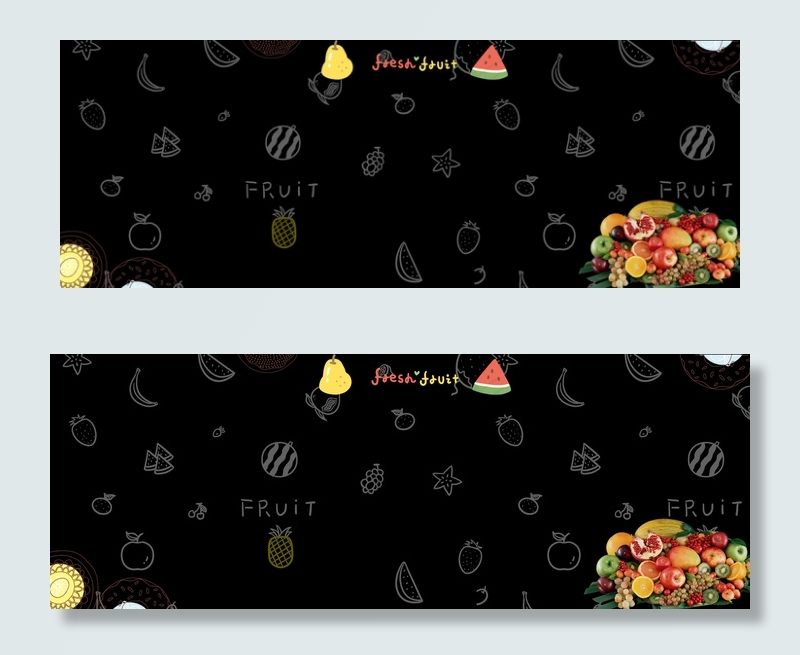 盛夏水果简约黑色背景