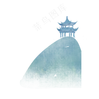 山峰顶上的亭子