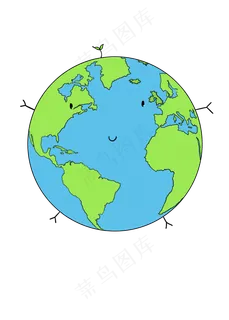 卡通形象的可爱地球