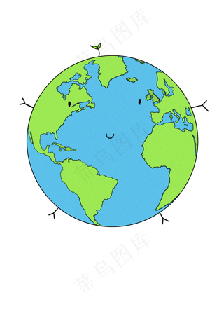 卡通形象的可爱地球