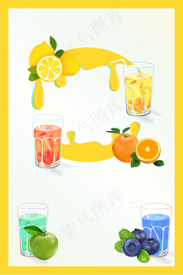 水果果汁背景素材
