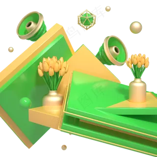 C4D端午节618凌乱装饰立体