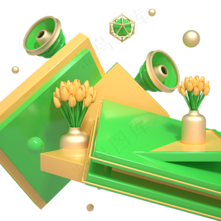 C4D端午节618凌乱装饰立体