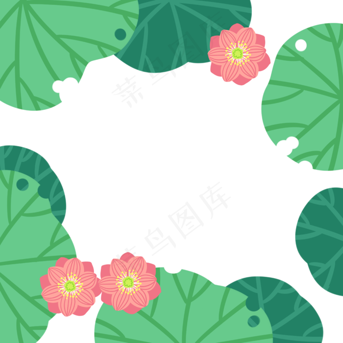 荷花边框俯视荷塘(2500X2500(DPI:300))psd模版下载