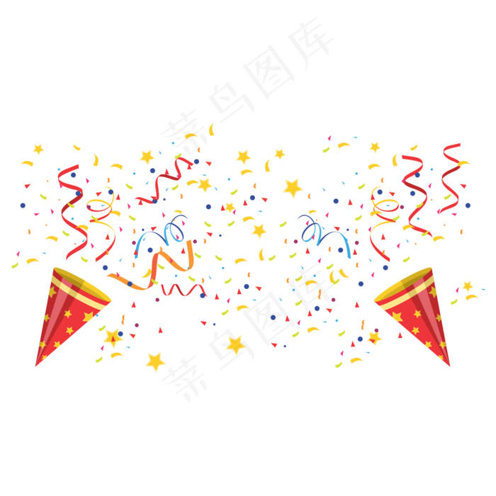 节日喇叭庆祝派对礼花爆炸,免抠元素