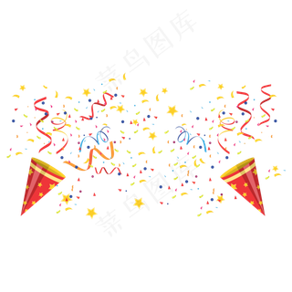 节日喇叭庆祝派对礼花爆炸,免抠元素