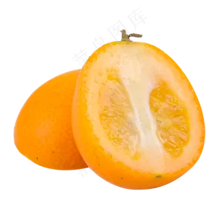 黄色切开的金桔