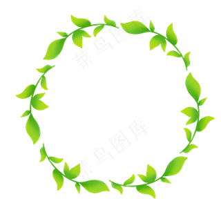 绿色植物叶子手绘透明底免抠