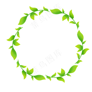 绿色植物叶子手绘透明底免抠