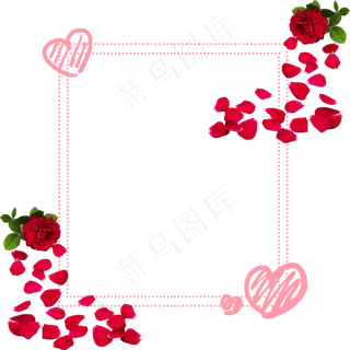 情人节玫瑰边框
