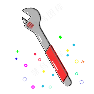 MBE风格扳手矢量免抠png