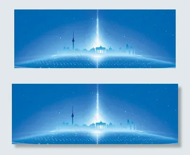 banner科技蓝色城市剪影 banner科技蓝色城市剪影