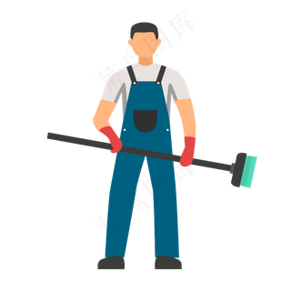 卡通风格室内装修人员