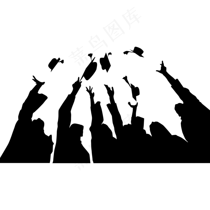 毕业卡通学生毕业剪影(2000X2000(DPI:300))psd模版下载