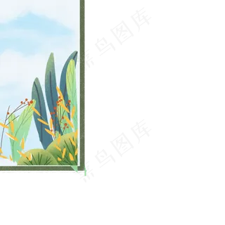 卡通窗户和森林免抠图