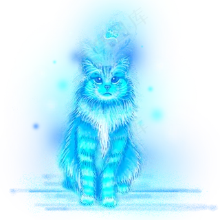 梦幻动物宠物猫咪蝴蝶,免抠元素