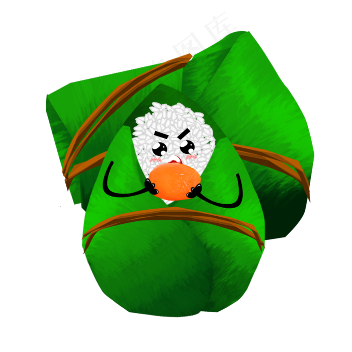 绿色的粽子(2000X2000(DPI:300))psd模版下载