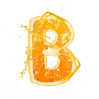 橙子橙汁橙色PSD字母B
