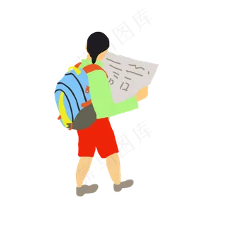 背包旅游的人矢量图