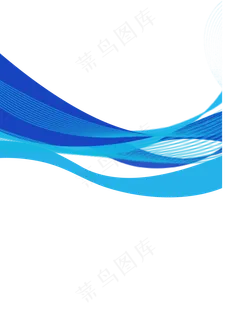 蓝色系矢量科技波浪装饰,免抠元素