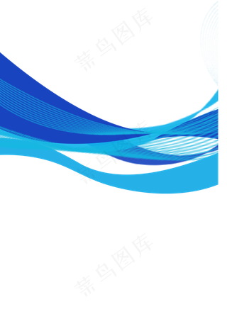 蓝色系矢量科技波浪装饰,免抠元素