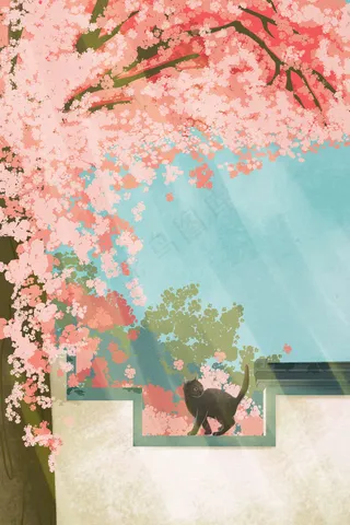 浪漫樱花花海风景