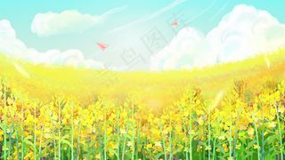 二十四春分春天油菜花田花海