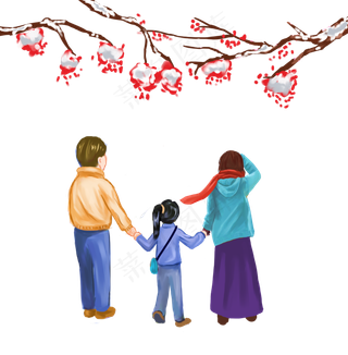 卡通手绘大雪中国传统,免抠元素