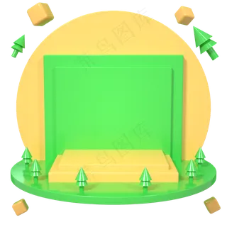 C4D端午节618立体几何电商