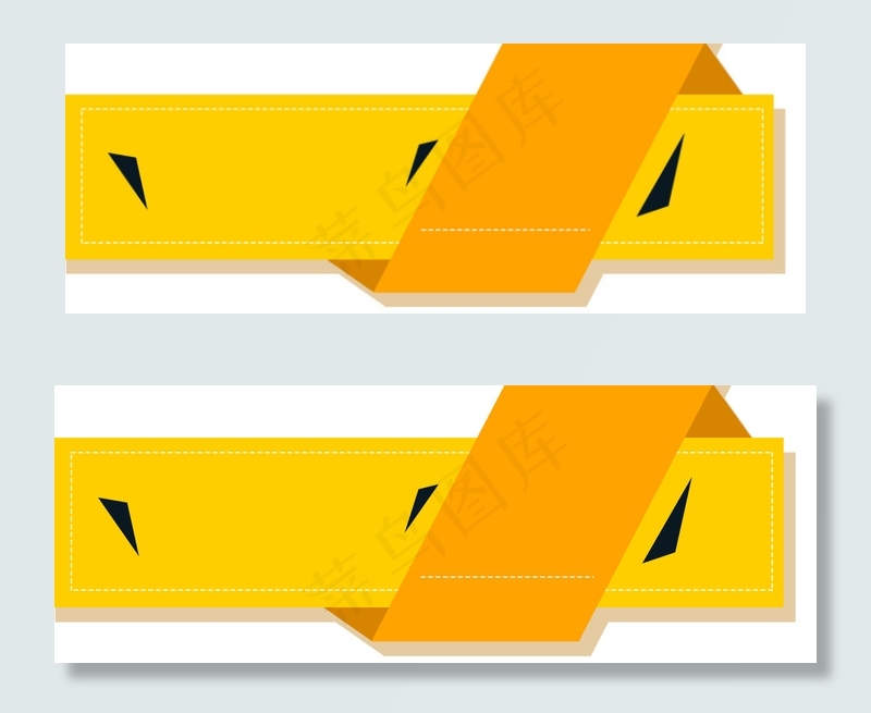 商务黄色扁平科技背景banner