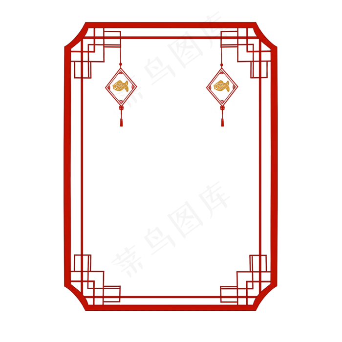 古典中国风新年红色边框png免费下,免抠元素(2000*2000px 300 dpi )psd模版下载