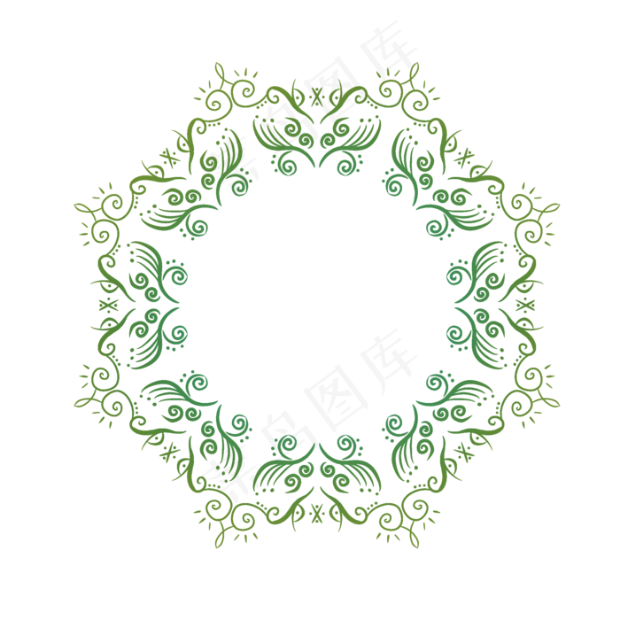 圆形绿色欧式边框