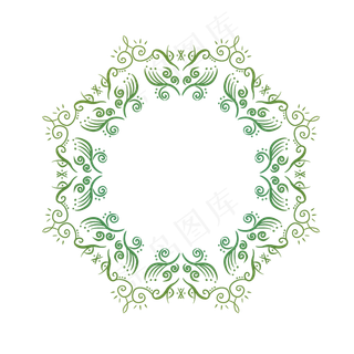 圆形绿色欧式边框