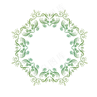 圆形绿色欧式边框