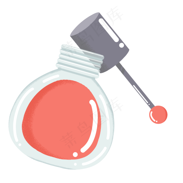 卡通手绘妇女节插画指甲油,免抠元素