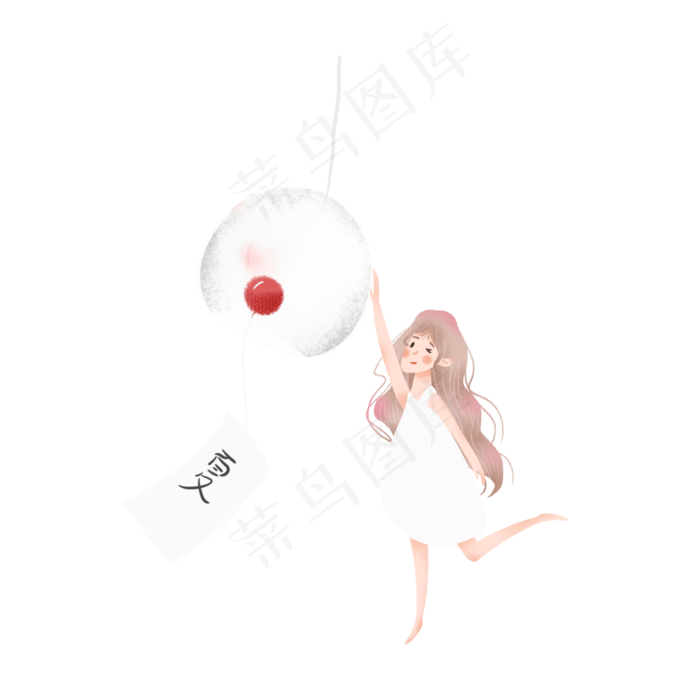 夏季的风铃和女孩(2000X2000(DPI:300))psd模版下载