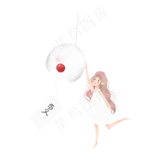 夏季的风铃和女孩