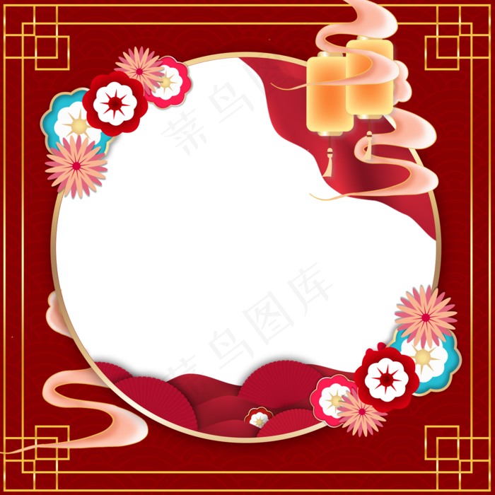 古风中国风头像框(2000X2000(DPI:300))psd模版下载