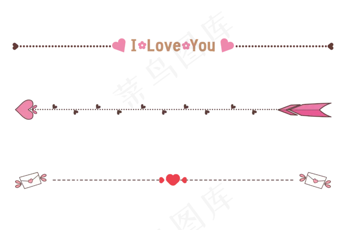 情人节分割线(3000*2000px 300 dpi )ai矢量模版下载