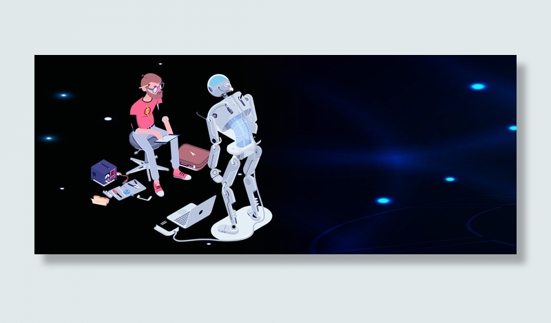 蓝色人工智能AI科技banner海报