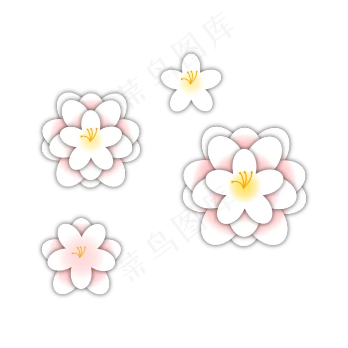 白色简约花朵装饰节日,免抠元素(4167*4167px 300 dpi )ai矢量模版下载