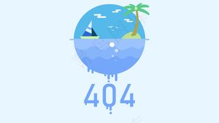 原创蓝色系卡通手绘创意海岛