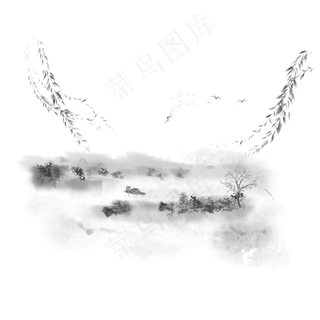 中国风山水水墨