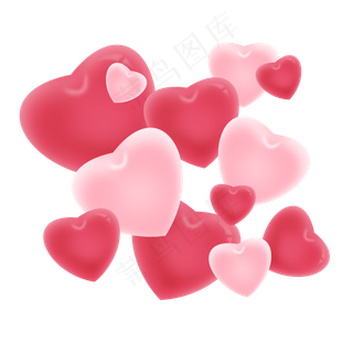 情人节爱心心形告白红色粉色淡色,免抠元素
