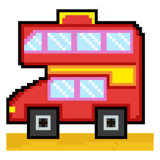 像素风格双层大巴