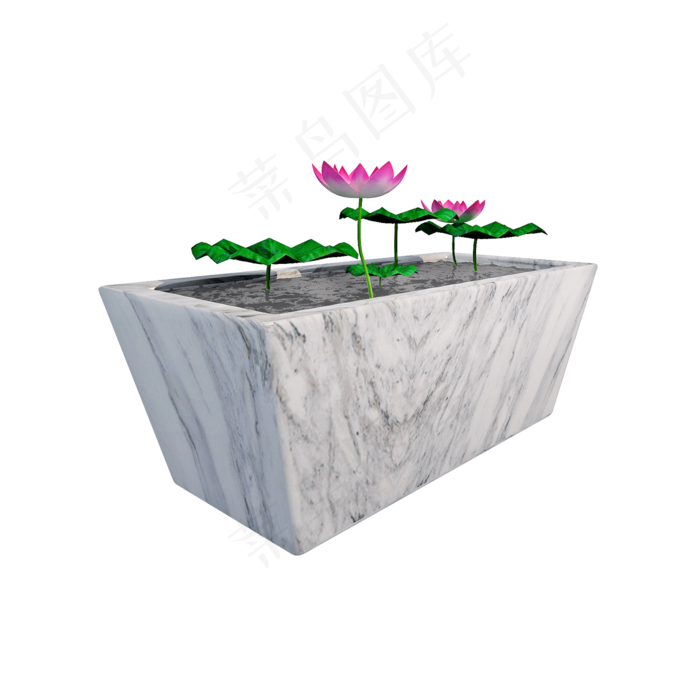 仿真荷花池png图(2000X2000(DPI:300))psd模版下载