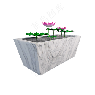 仿真荷花池png图