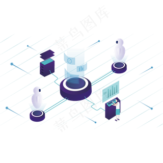 2.5D人工智能技术场景,免抠元素